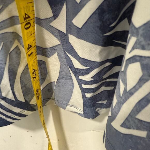 Coolibar Womens Tierra Tank Dress Knee Length Stretch Leaf Pattern Blue White 3X - Picture 6 of 6